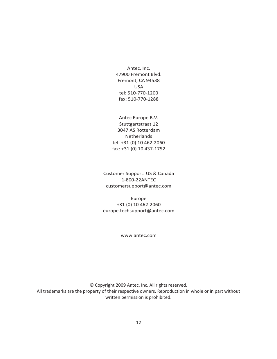 Antec VSK2450 User Manual | Page 13 / 13