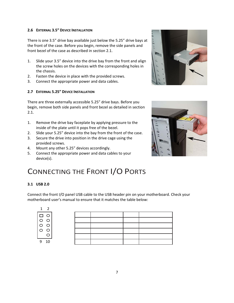 Onnecting the, Ront, Orts | Antec VSK2450 User Manual | Page 8 / 13