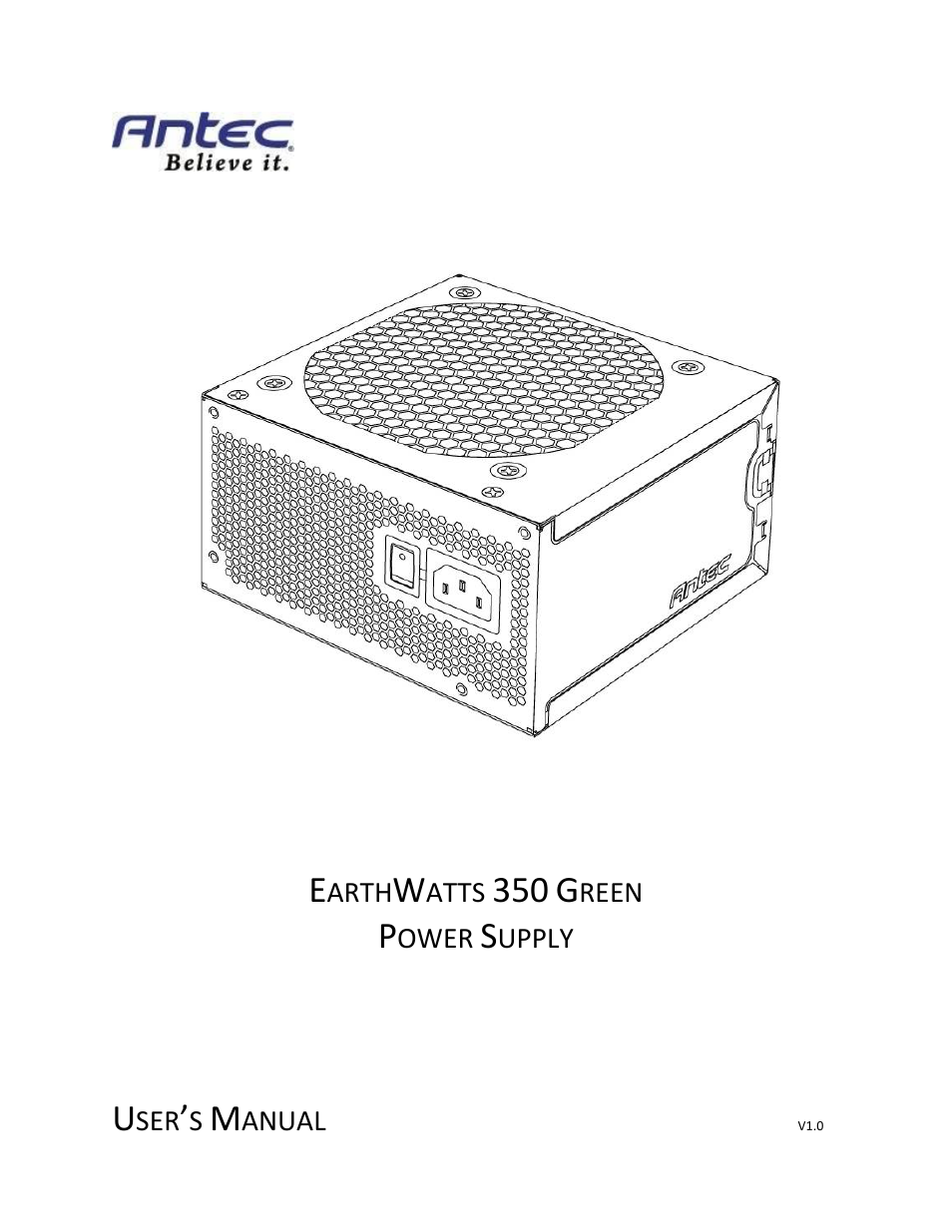Antec EARTHWATTS 350 GREEN EA-350 User Manual | 6 pages