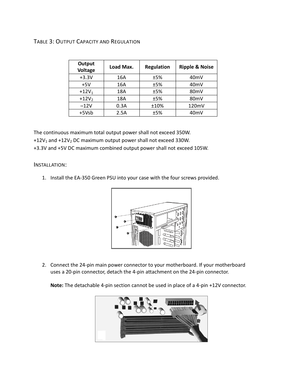 Antec EARTHWATTS 350 GREEN EA-350 User Manual | Page 4 / 6