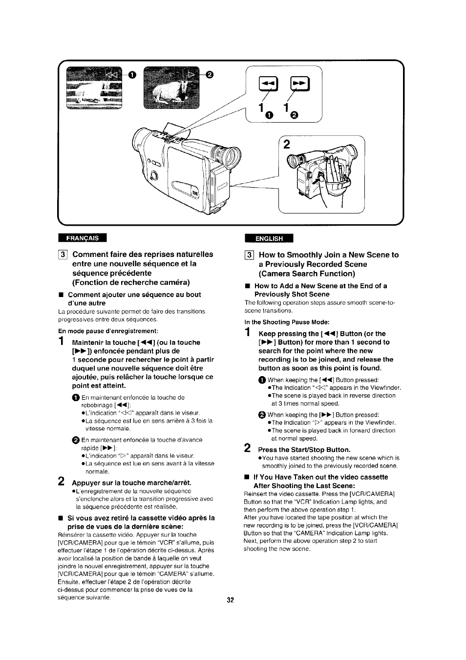 En mode pause d’enregistrement | Panasonic NV-RX1-2-5 User Manual | Page 28 / 113