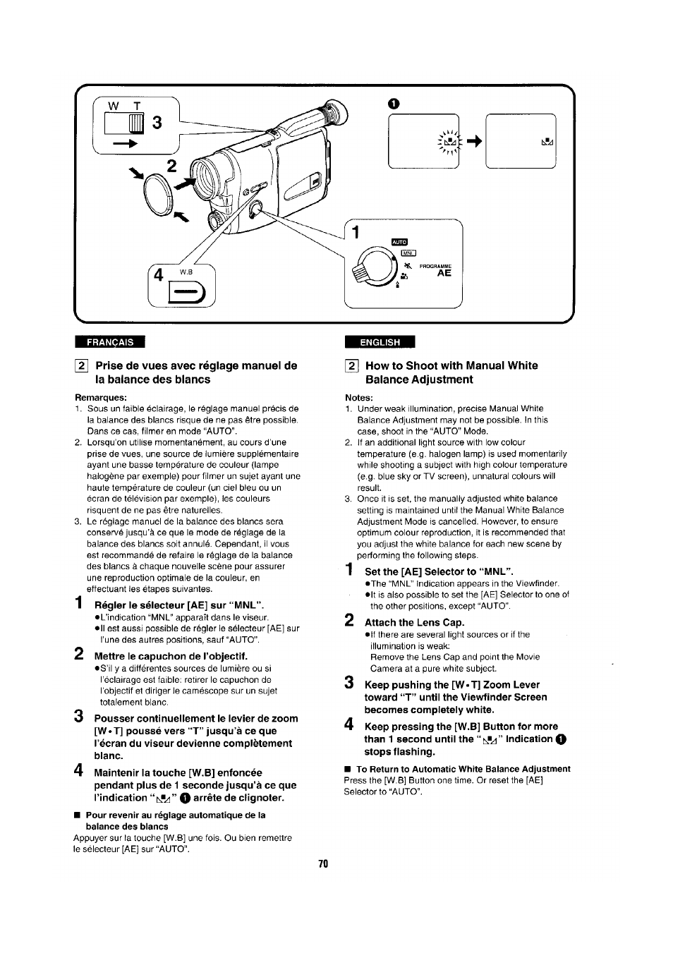 Français, Remarques, Notes | Panasonic NV-RX1-2-5 User Manual | Page 66 / 113