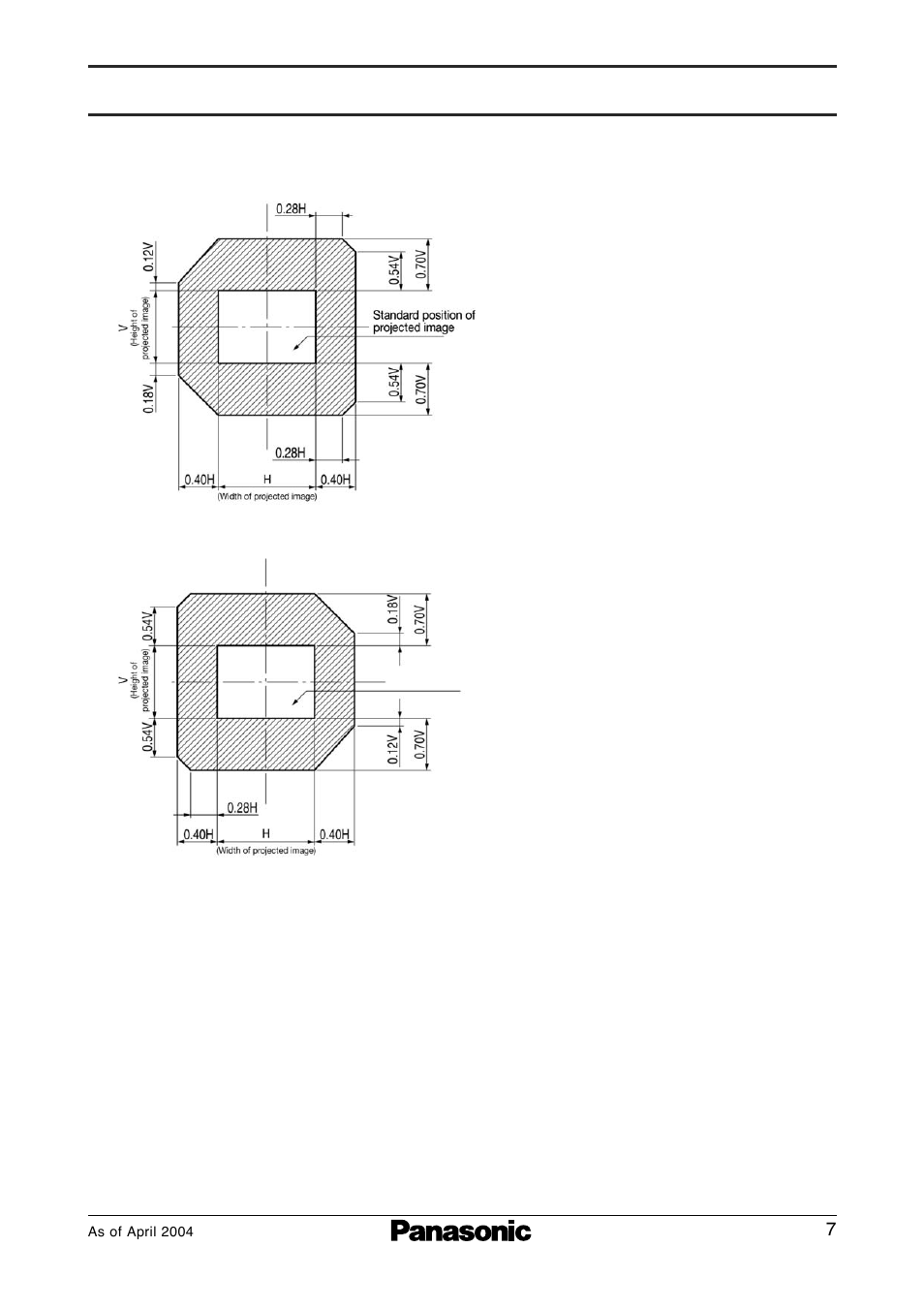 Shift range, Pt-d7500 | Panasonic PT-D7500E User Manual | Page 7 / 7