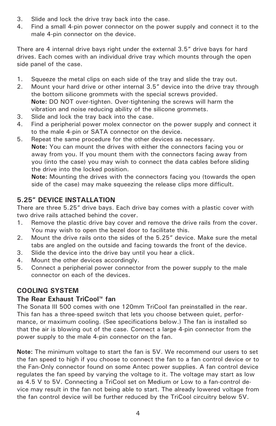 Antec Sonata III 500 User Manual | Page 5 / 7