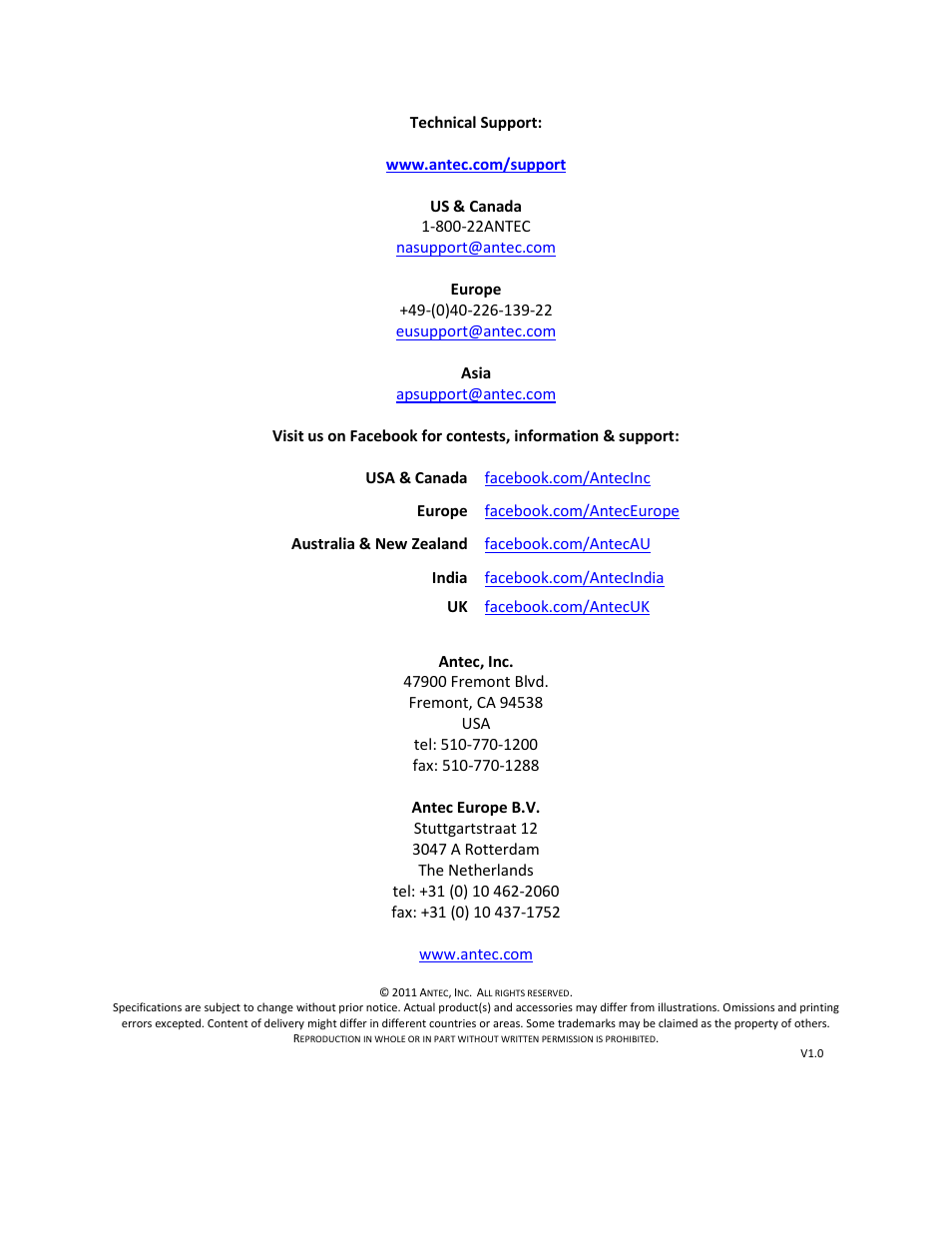 Antec HCG M SERIES HCG-520M User Manual | Page 8 / 8