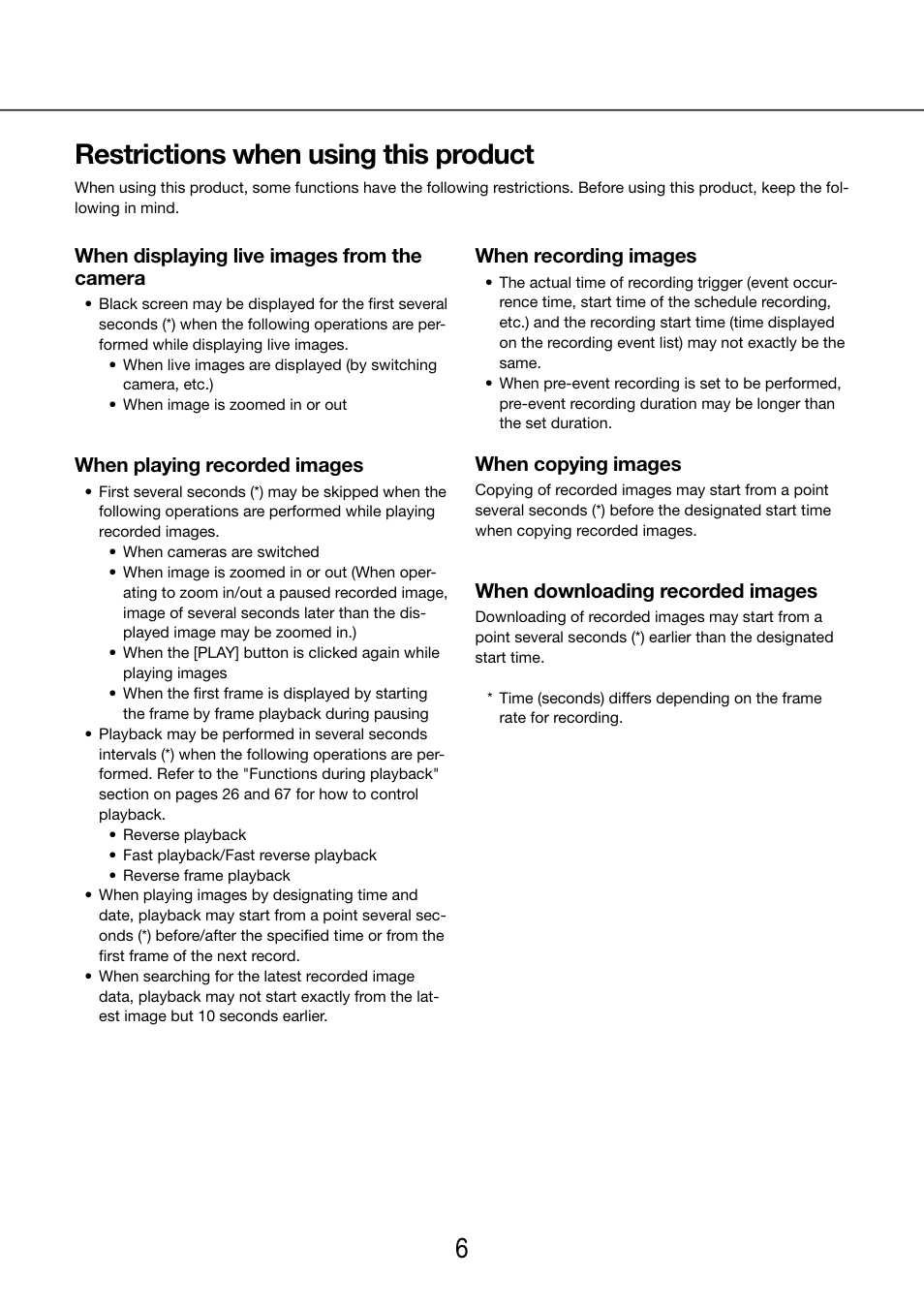 Restrictions when using this product, 67 restrictions when using this product | Panasonic WJ-NV200 - User Manual | Page 6 / 97