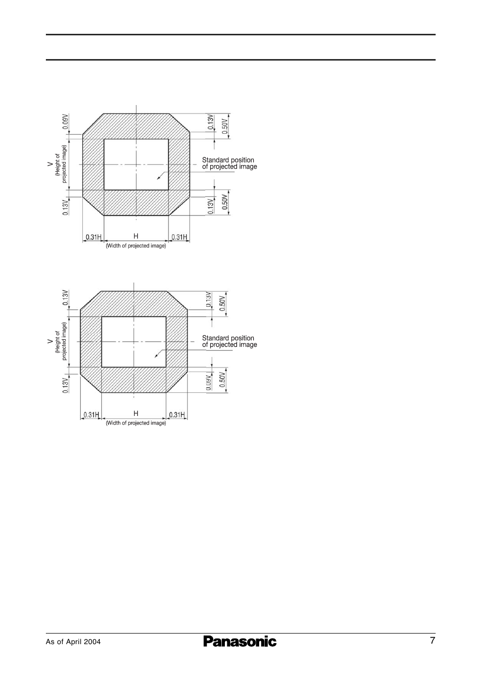 Shift range, Pt-d7600 | Panasonic PT-D7600E User Manual | Page 7 / 7