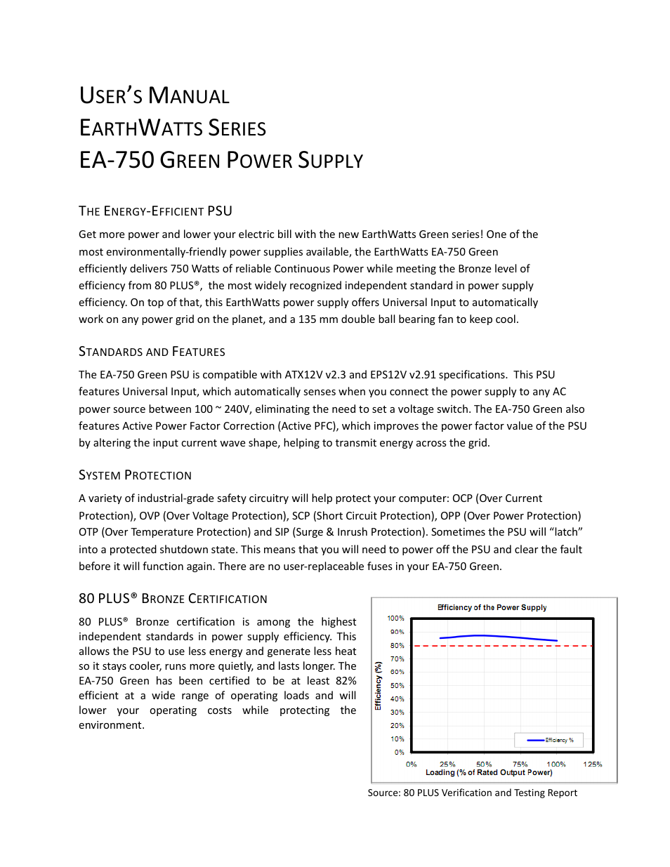 Ea-750, Anual, Arth | Atts, Eries, Reen, Ower, Upply | Antec EARTHWATTS 750 User Manual | Page 2 / 7