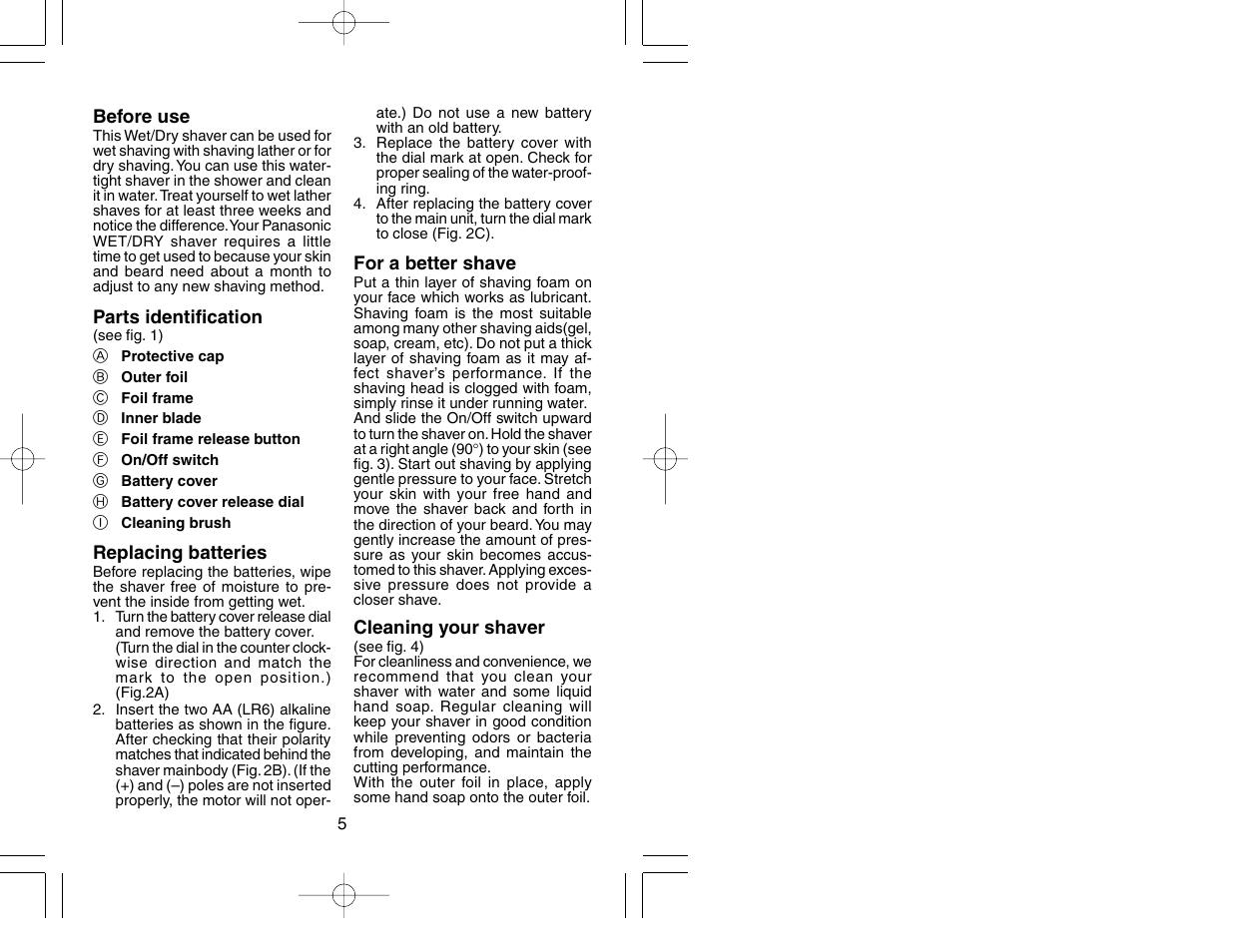 Panasonic ES3830 User Manual | Page 4 / 30