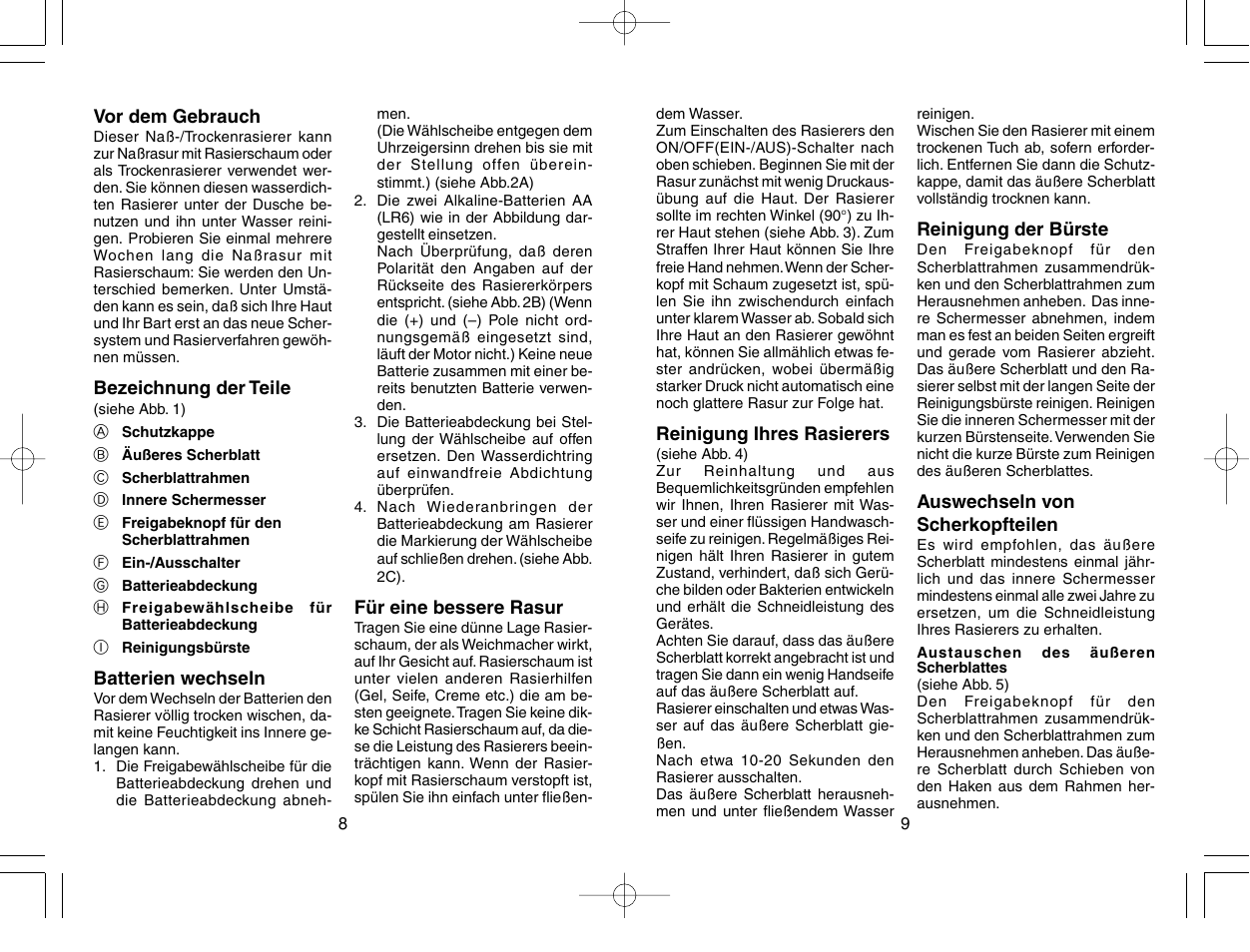 Panasonic ES3830 User Manual | Page 6 / 30