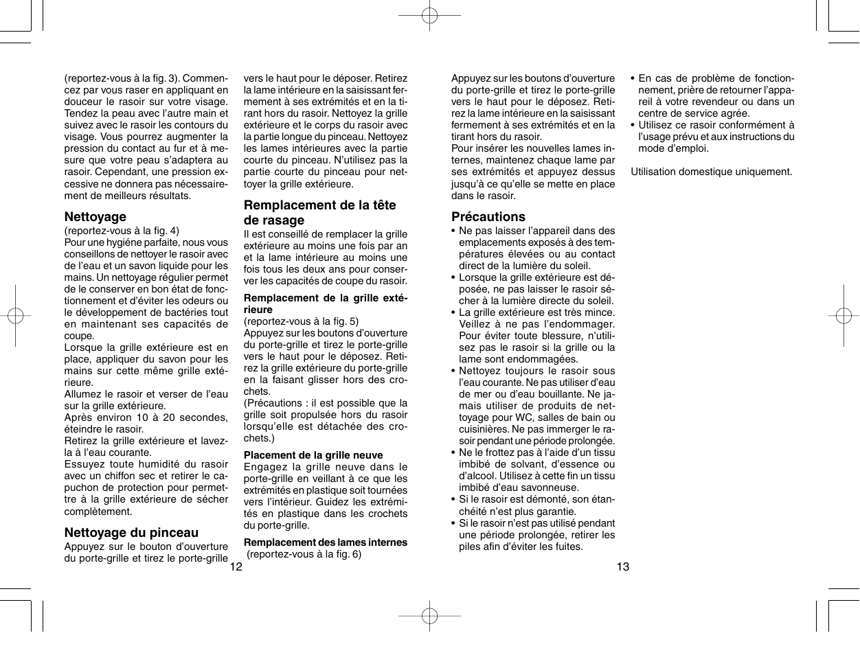 Panasonic ES3830 User Manual | Page 8 / 30