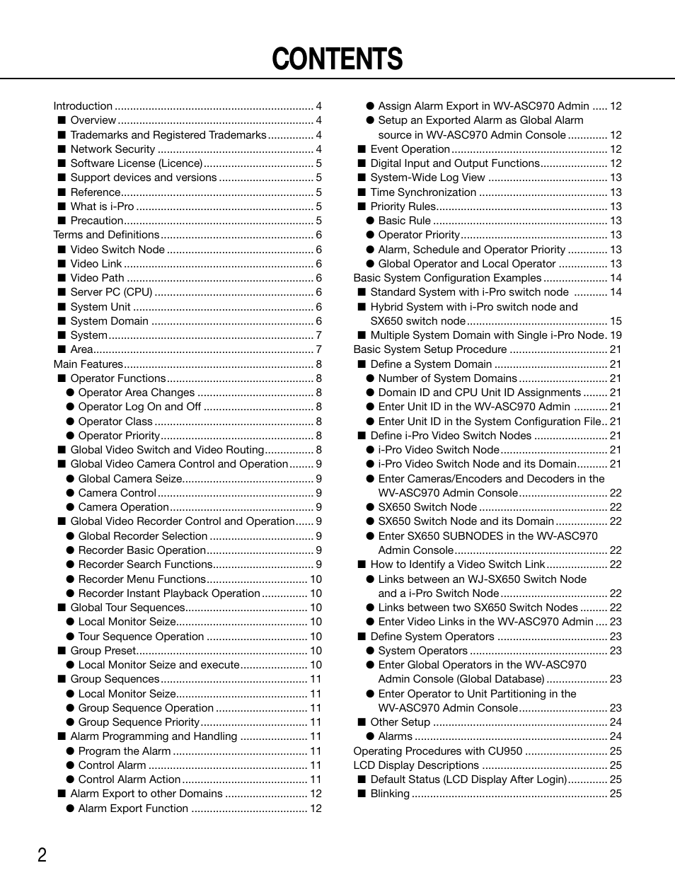 Panasonic WV-ASC970 - User Manual | Page 2 / 49