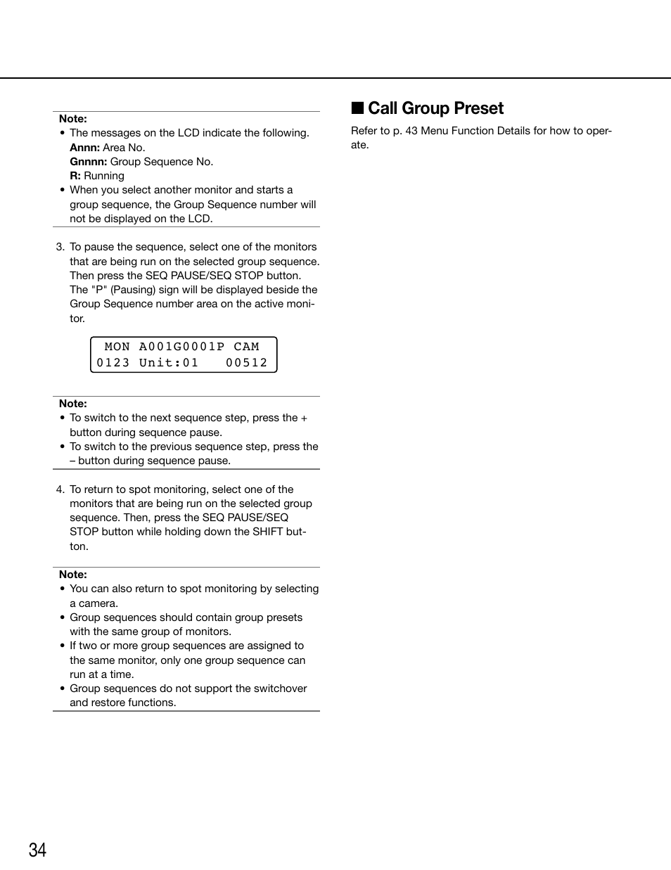 Call group preset | Panasonic WV-ASC970 - User Manual | Page 34 / 49