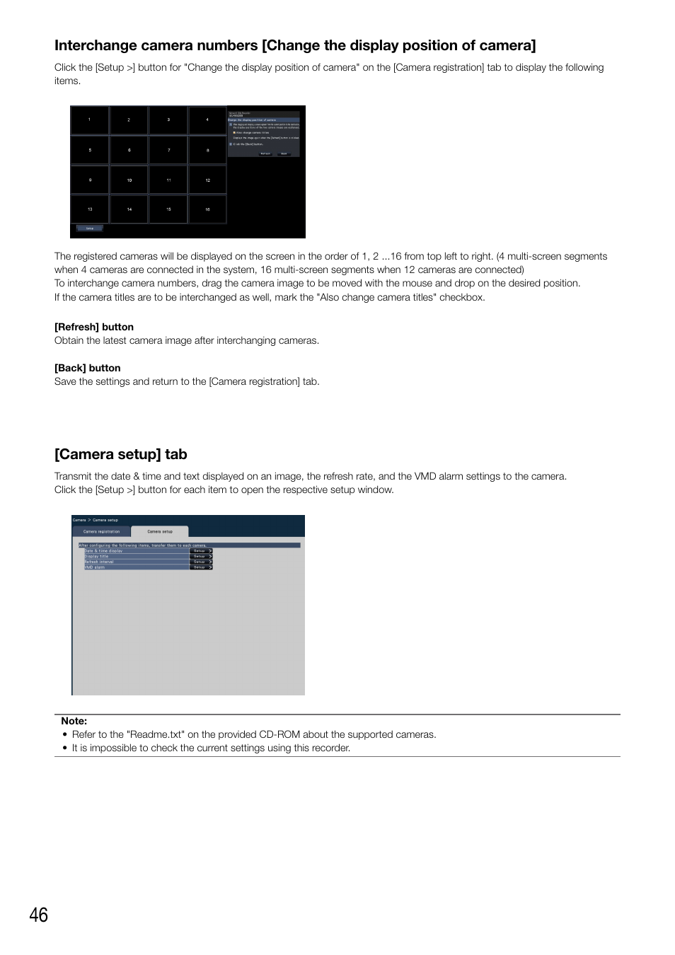 Camera setup] tab | Panasonic WJ-NV200 - User Manual | Page 46 / 94