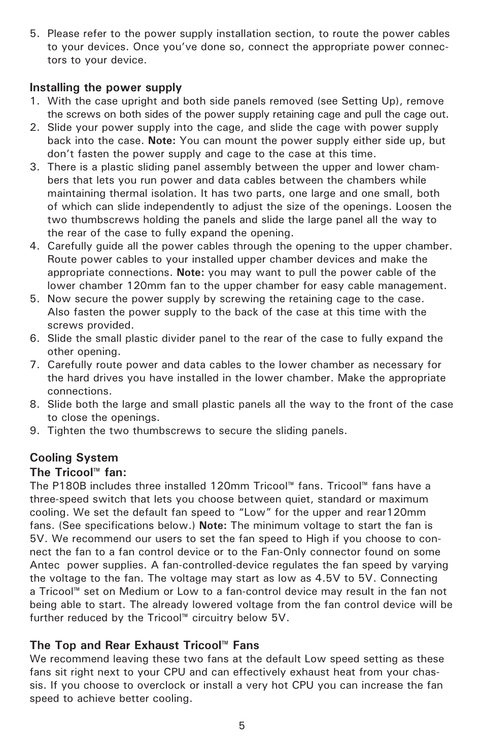 Antec P180B Fan User Manual | Page 6 / 9