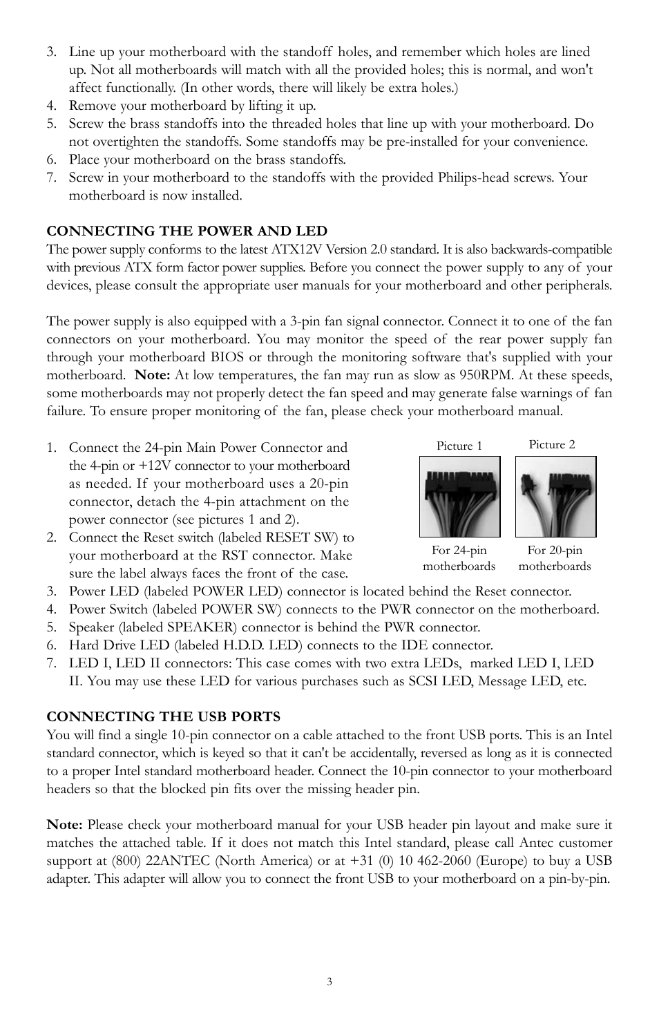 Antec Performance TX1050B User Manual | Page 3 / 8