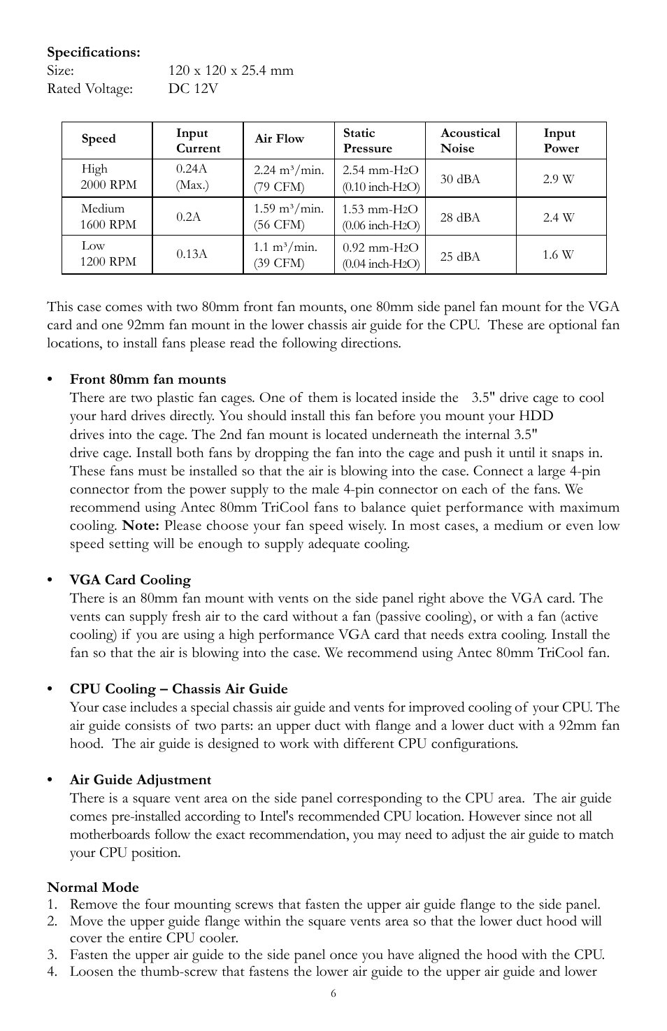 Antec Performance TX1050B User Manual | Page 6 / 8