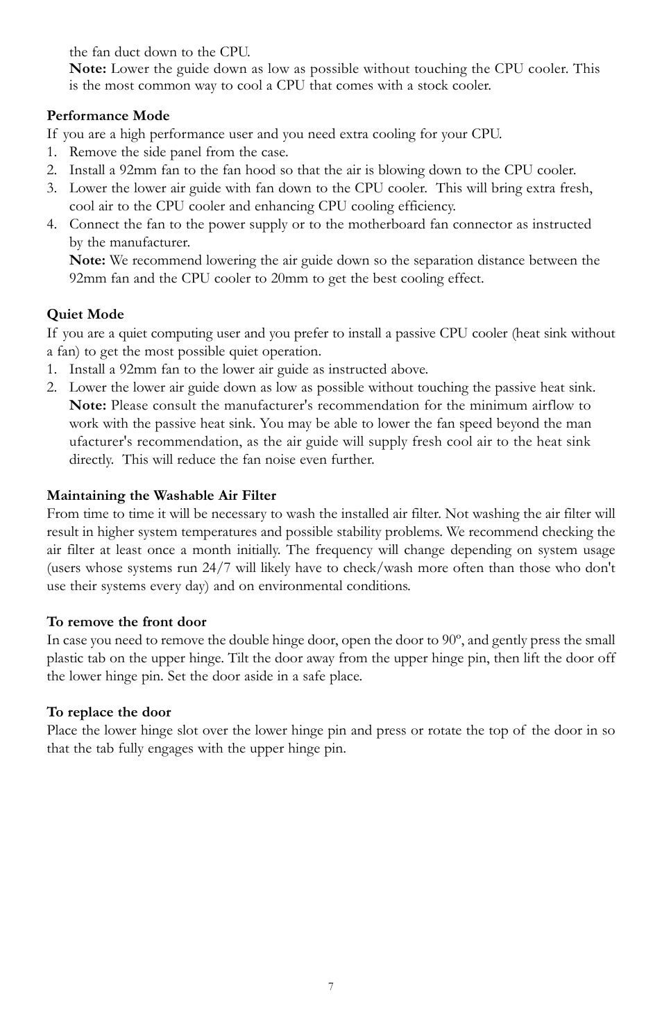 Antec Performance TX1050B User Manual | Page 7 / 8