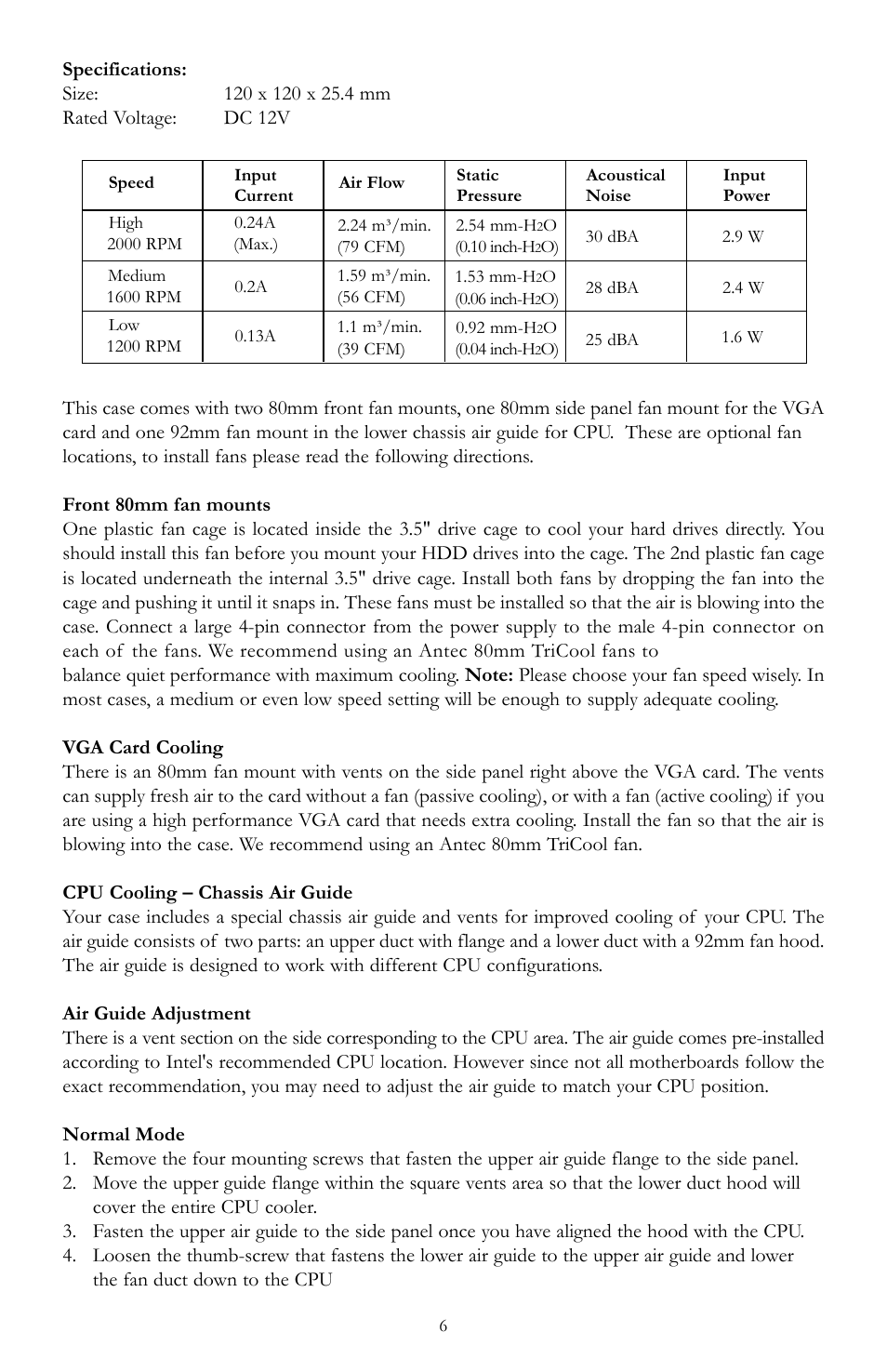 Antec Performance TX635 User Manual | Page 6 / 8