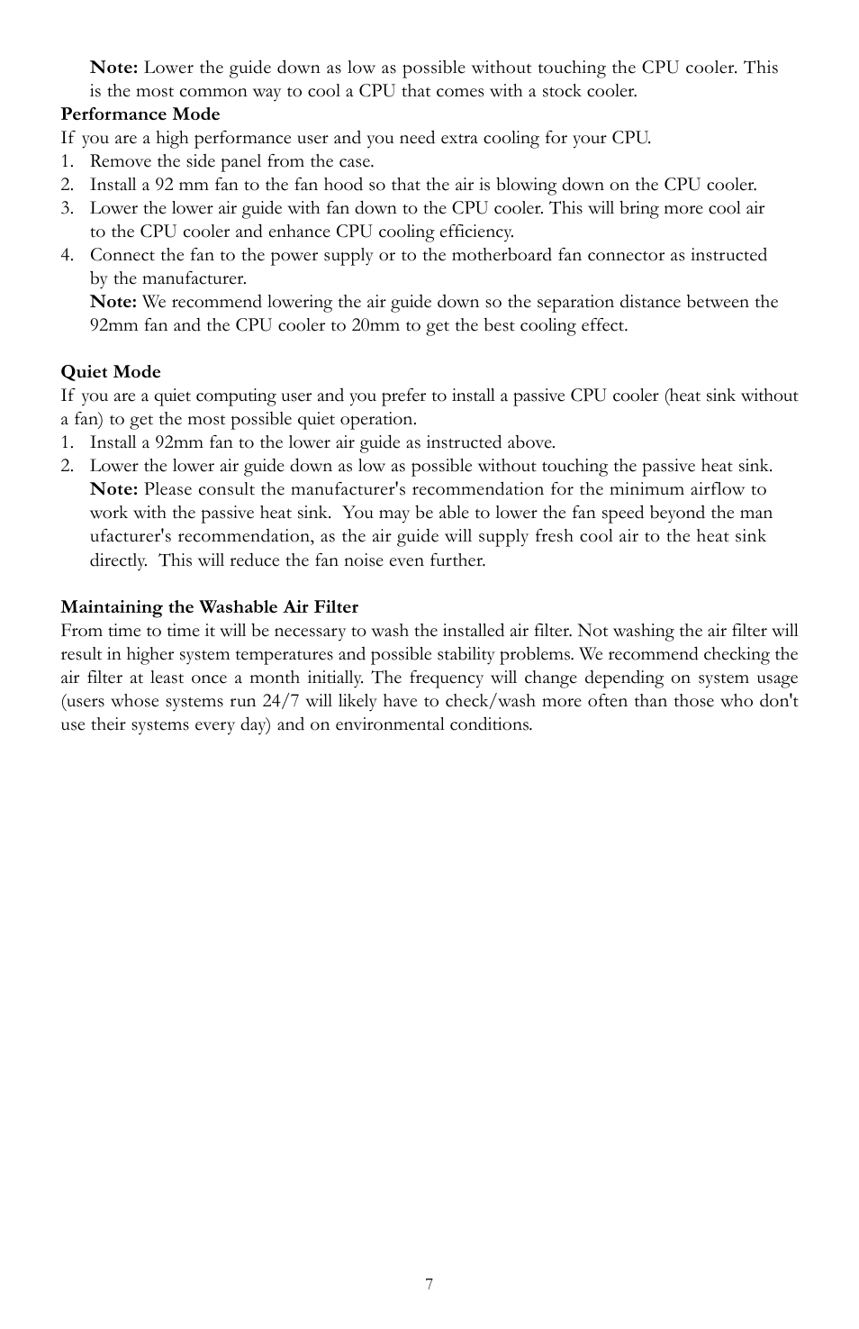 Antec Performance TX635 User Manual | Page 7 / 8