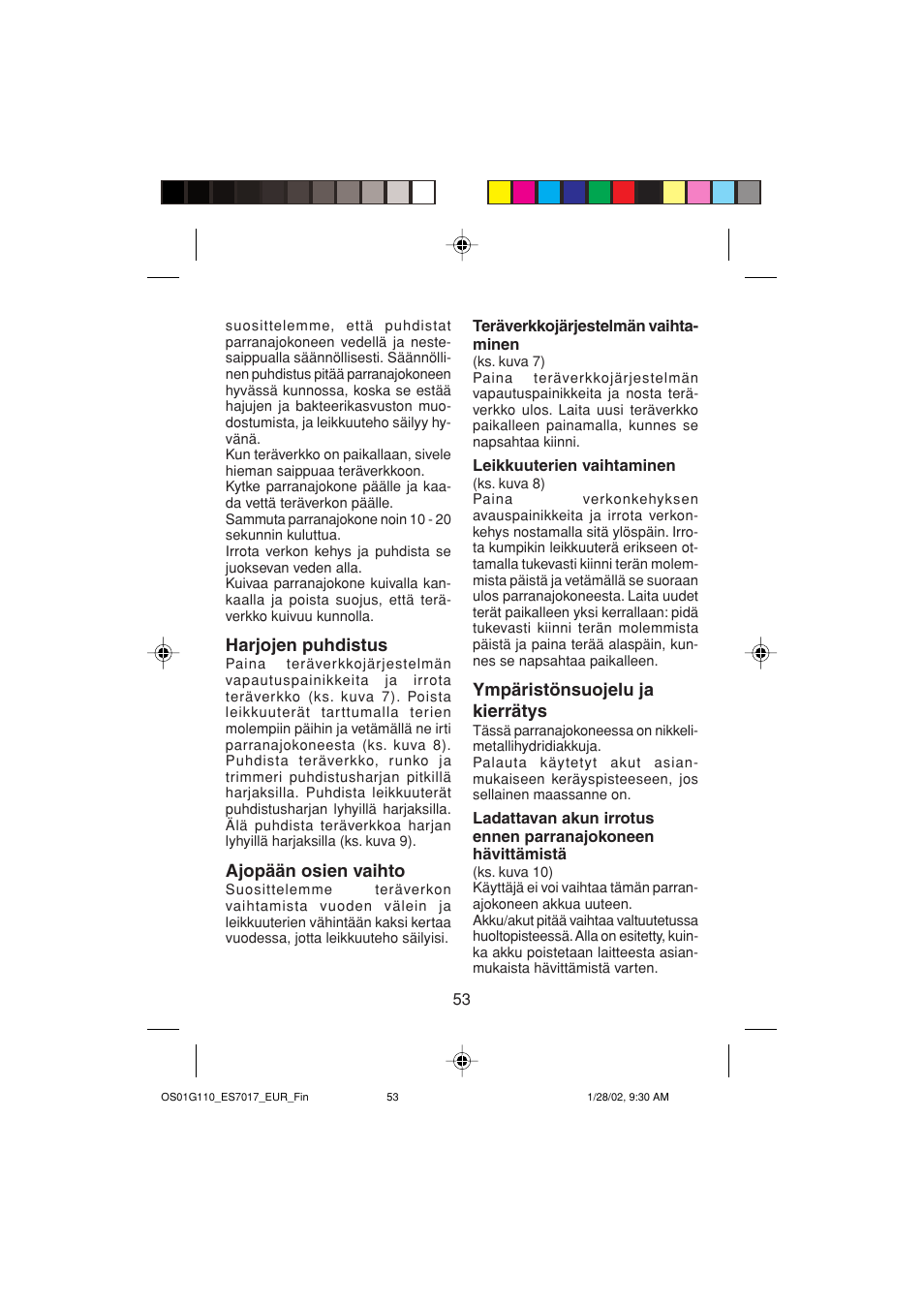 Panasonic ES7017 User Manual | Page 53 / 81