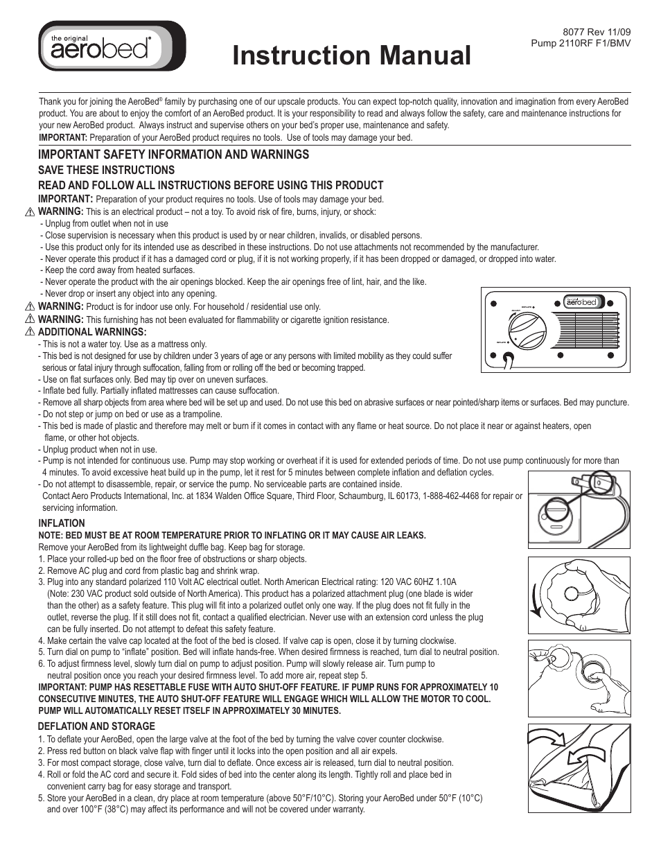 AeroBed Travel for Two Airbed User Manual | 2 pages