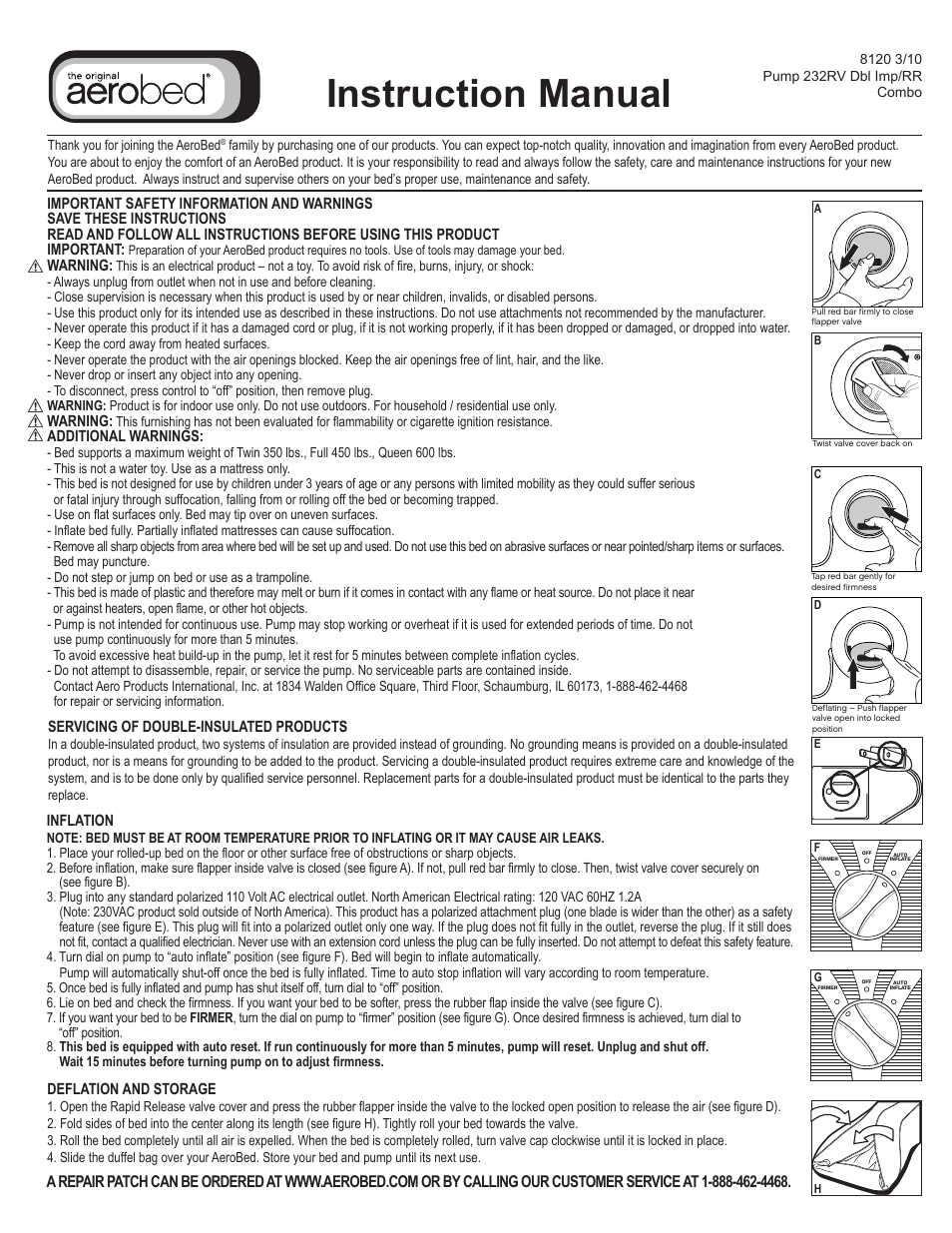 AeroBed Elevated Mini Headboard Bed User Manual | 2 pages