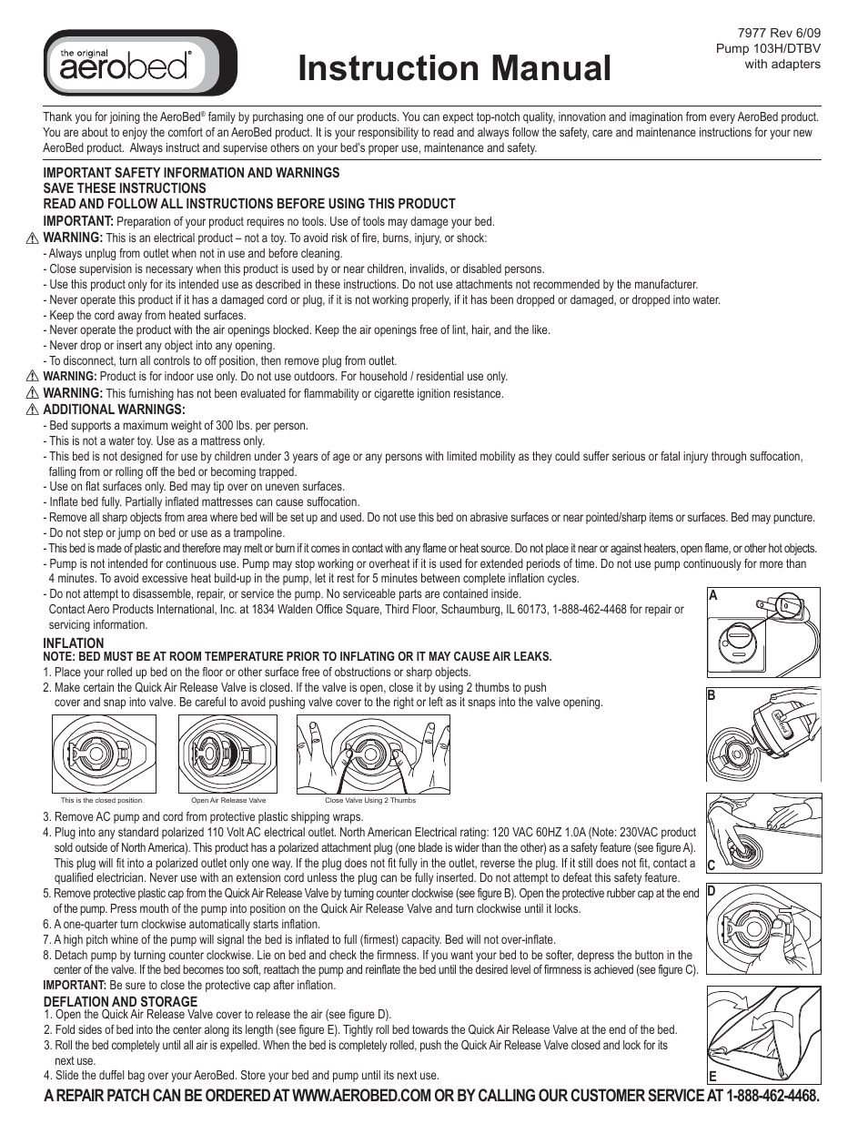 AeroBed Guests Choice User Manual | 2 pages