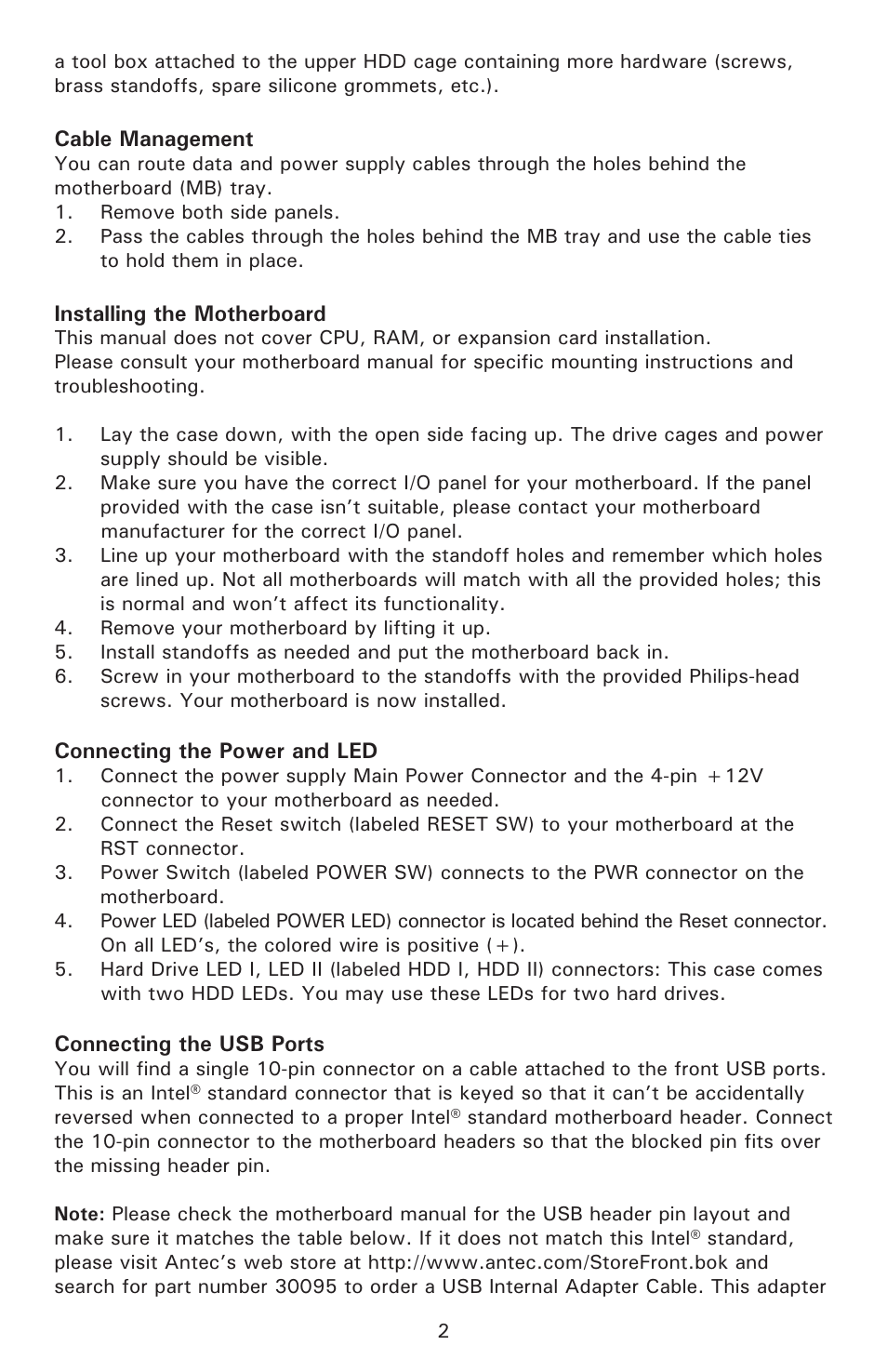 Antec NEOLINKTM P190 User Manual | Page 3 / 10