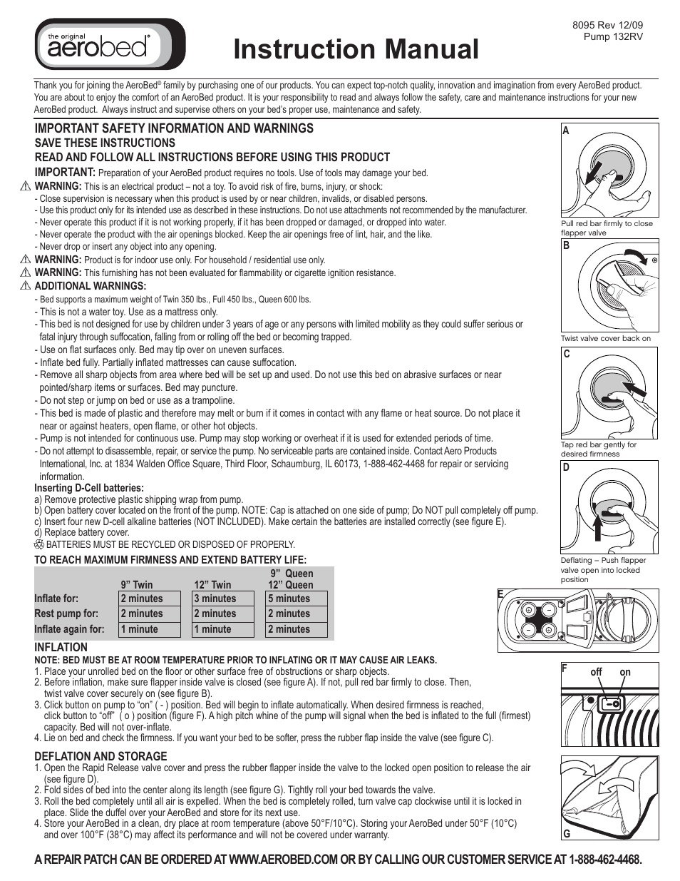 AeroBed Elevated Home and Camp User Manual | 2 pages
