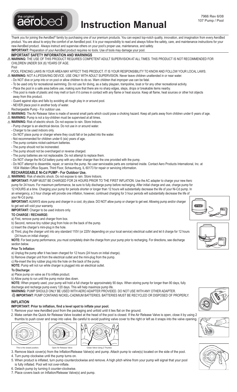 AeroBed Family Quick Pool with Built-In Seats User Manual | 2 pages