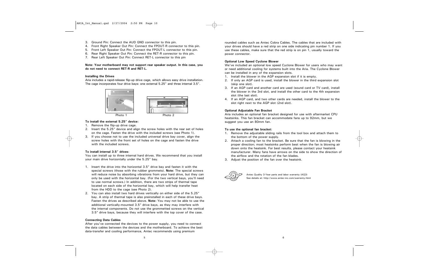 Antec AR300 User Manual | Page 4 / 4