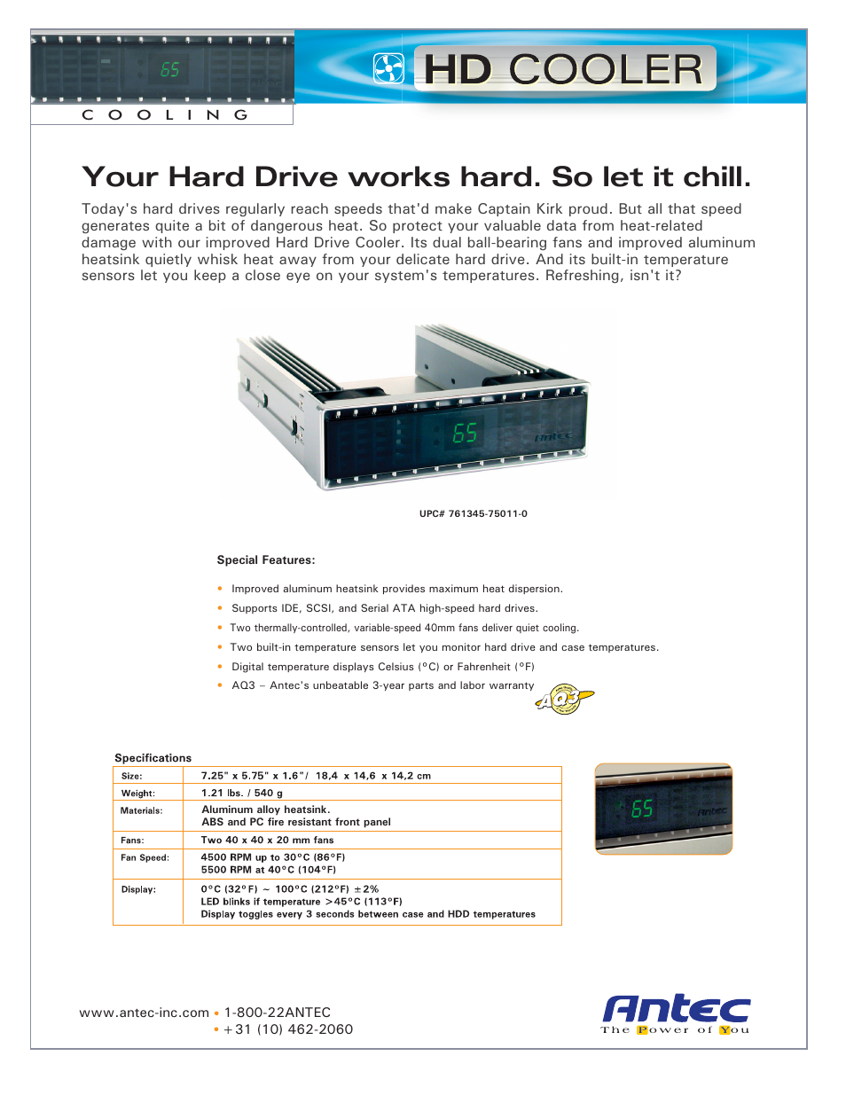 Antec HD Cooler User Manual | 1 page