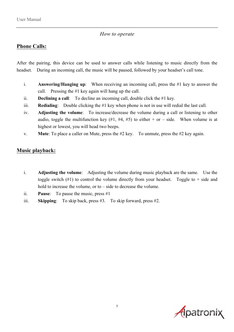 Alpatronix HX200 Active Bluetooth Hands Free Headset User Manual | Page 5 / 7