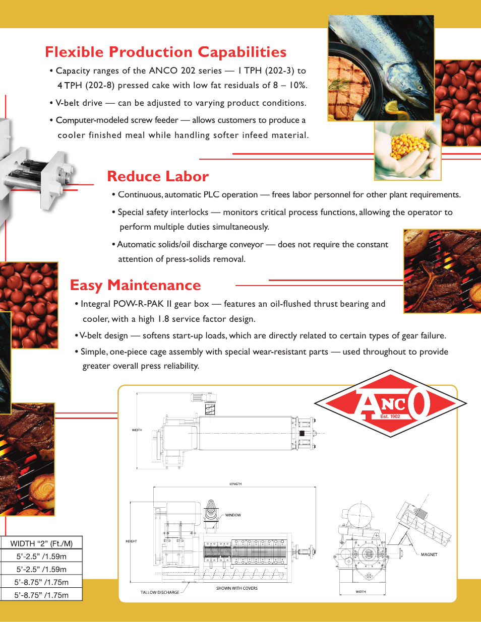 Easy maintenance, Reduce labor, Flexible production capabilities | Anco Eaglin Screw Press 202 EN User Manual | Page 3 / 4