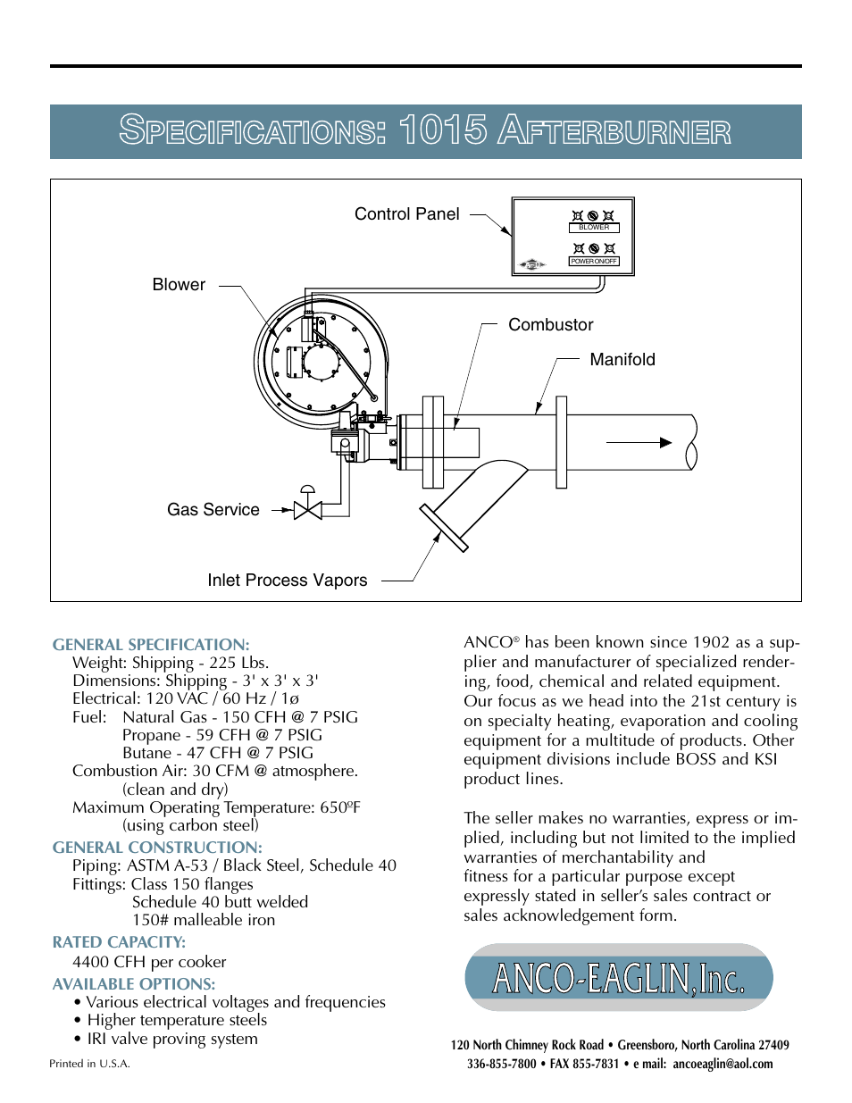 Anco Eaglin Afterburner 1015 User Manual | Page 2 / 2