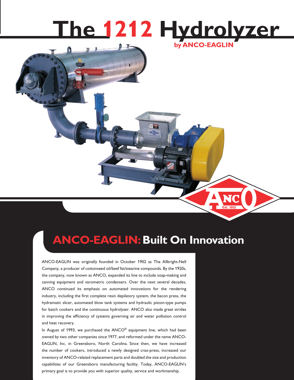 Anco Eaglin Continuous Hydrolyzer 1212 User Manual | 4 pages