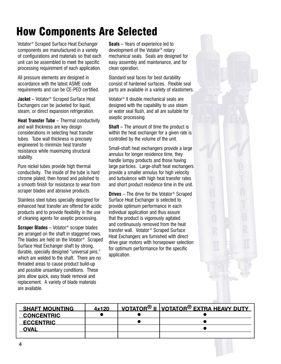 How components are selected | Anco Eaglin A-E Votator User Manual | Page 4 / 12