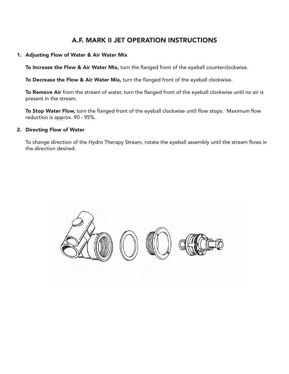 A.f. mark ii jet operation instructions | Balboa Water Group AF Mark II Jet User Manual | Page 2 / 2