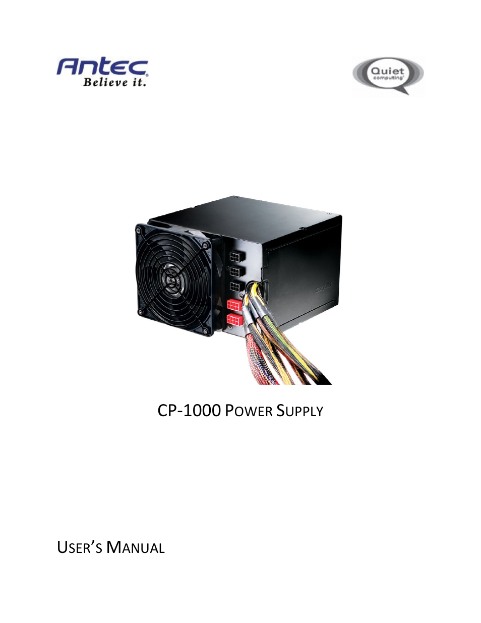 Antec CP-1000 User Manual | 8 pages