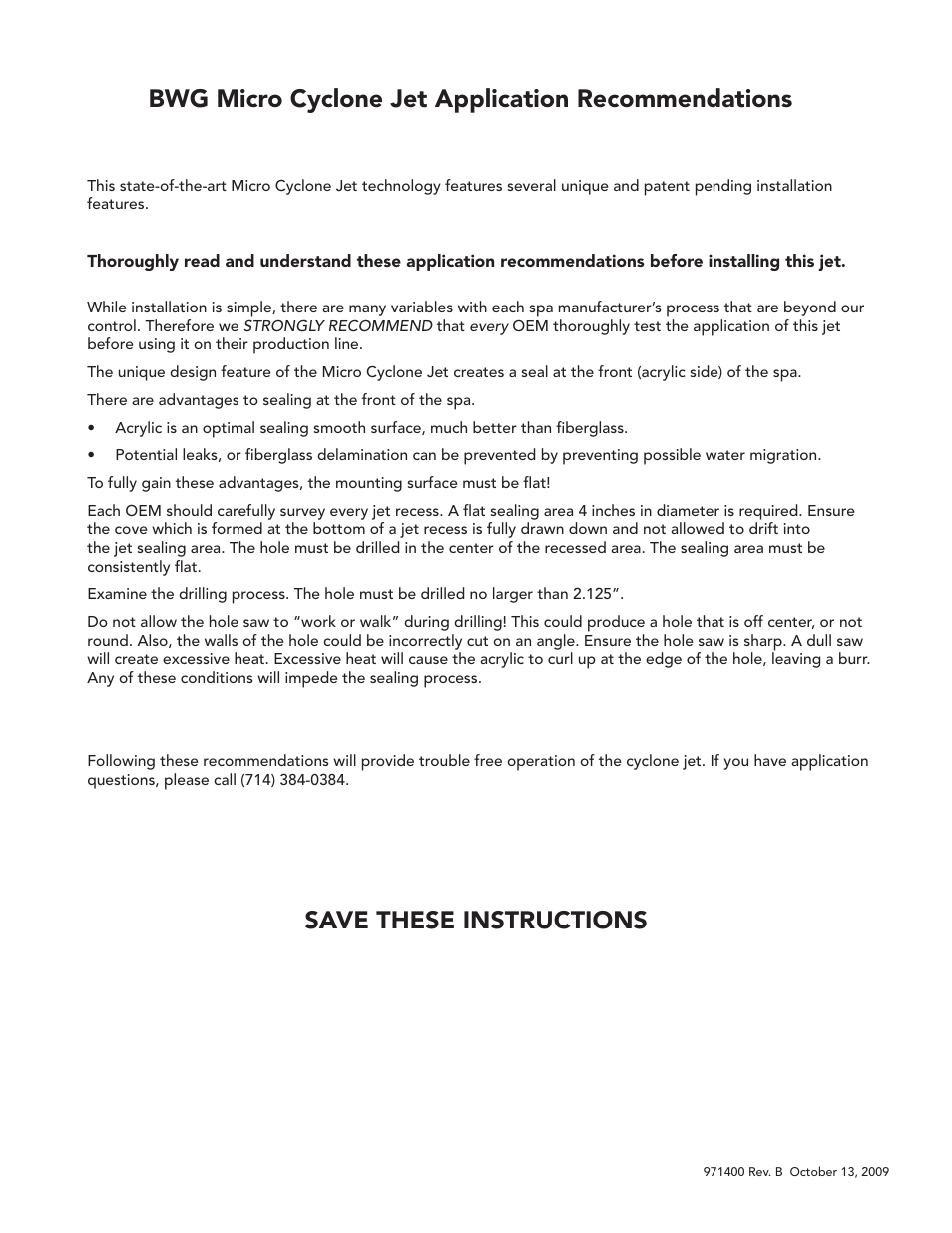Balboa Water Group Micro Cyclone Jet User Manual | Page 2 / 2