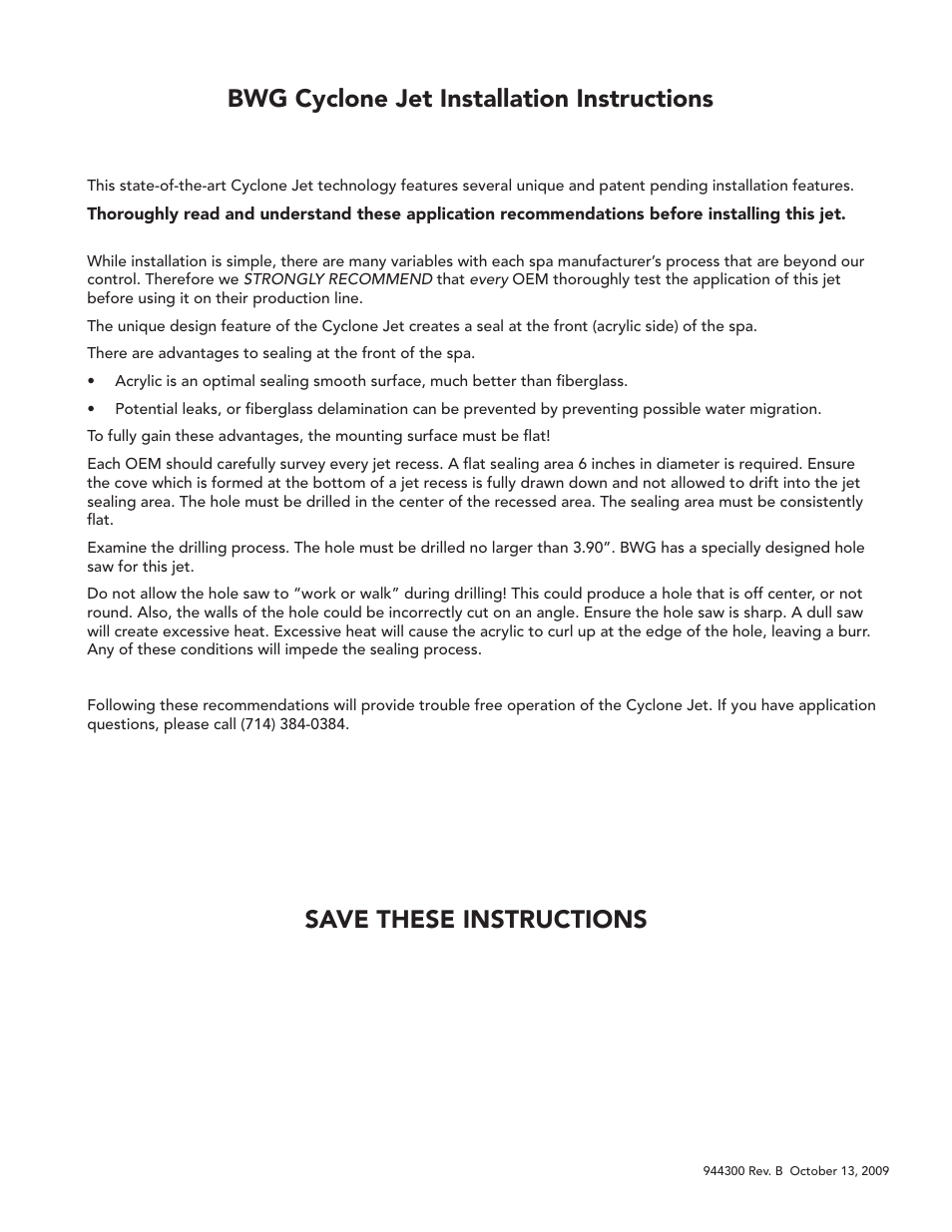 Balboa Water Group Cyclone Jet User Manual | Page 2 / 2
