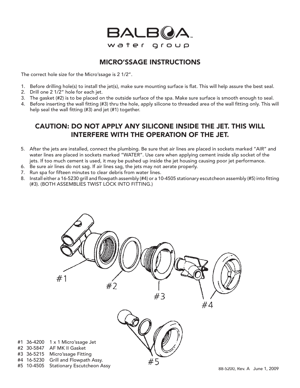Balboa Water Group Micro'ssage User Manual | 1 page