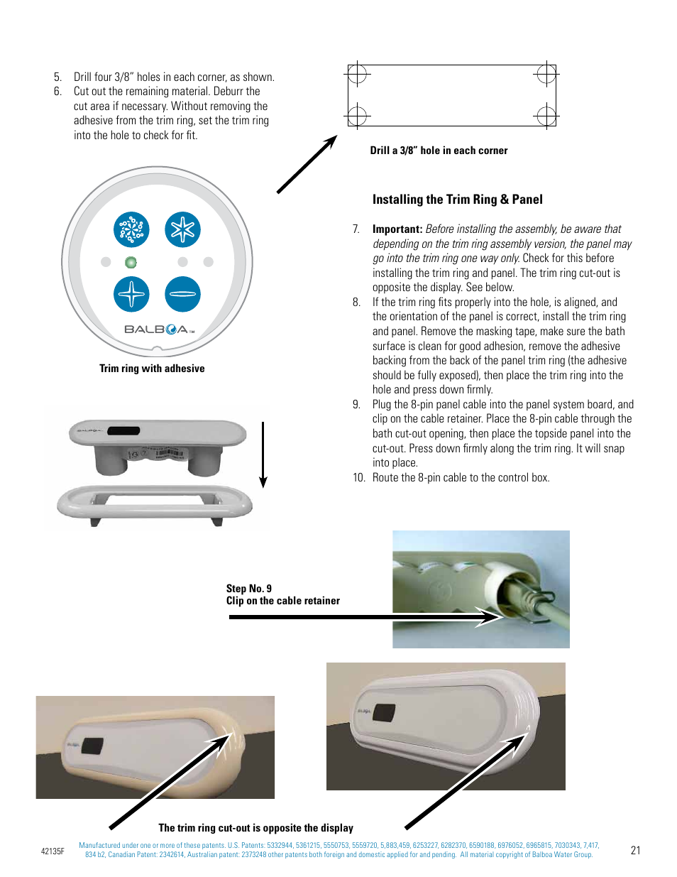 Drill a 3/8” hole in each corner | Balboa Water Group Titan Bath Control User Manual | Page 21 / 66