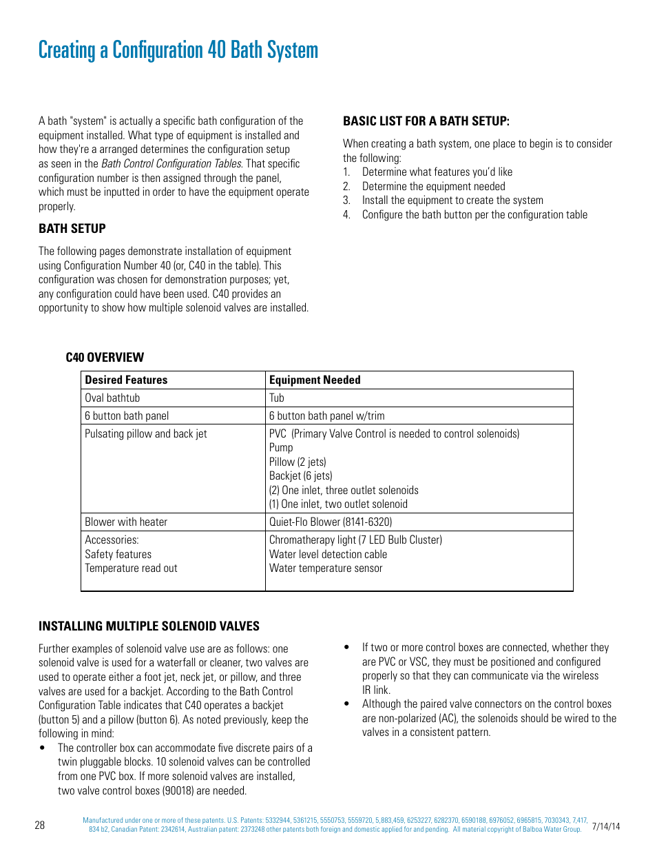 Creating a configuration 40 bath system | Balboa Water Group Titan Bath Control User Manual | Page 28 / 66