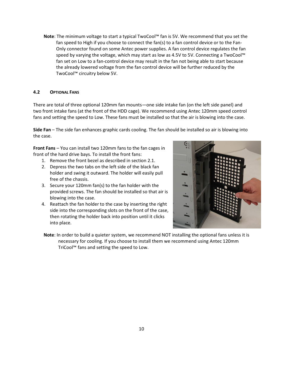 Antec Quiet Computing Two Hundred User Manual | Page 11 / 13