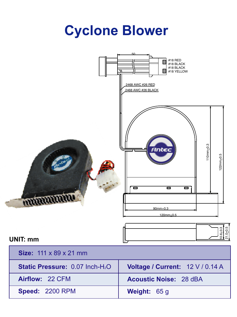 Antec Compact Notebook Cooler none User Manual | 1 page