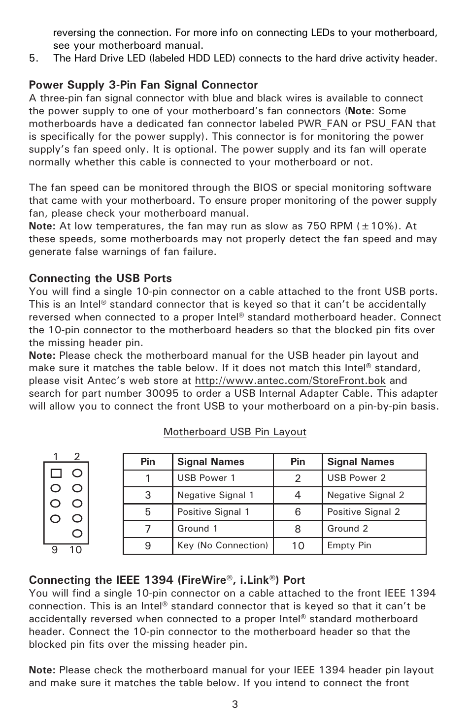 Antec FUSION 430 User Manual | Page 4 / 9