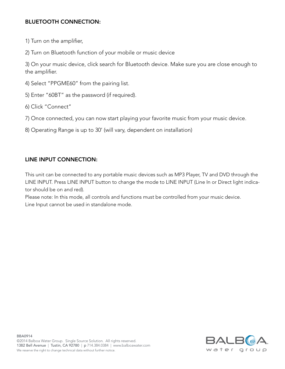 Balboa Water Group Balboa Bluetooth Audio User Manual | Page 10 / 11
