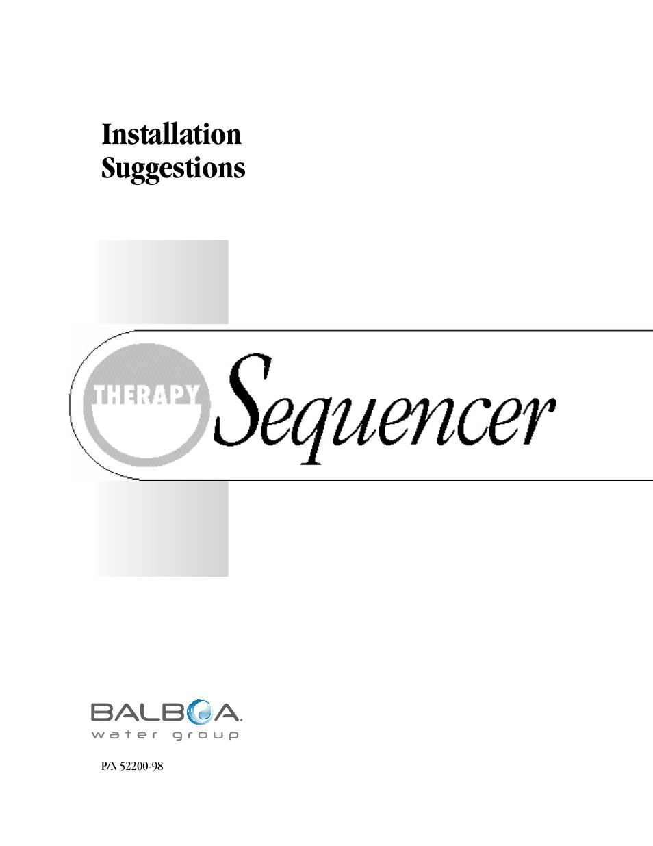 Balboa Water Group Spa Therapy Sequencer 52200-98 User Manual | 10 pages